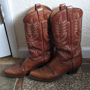 Texas Leather 10 1/2 D Mens Brown Cowboy Boots
